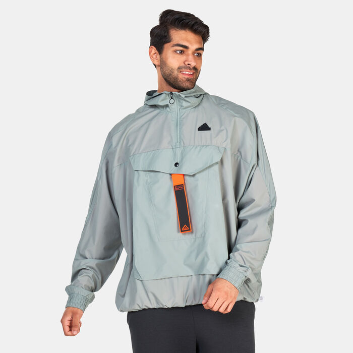 adidas Men's City Escape Premium Windbreaker Jacket Green adidas Men's City Escape Premium Windbreaker Jacket Green image number 0