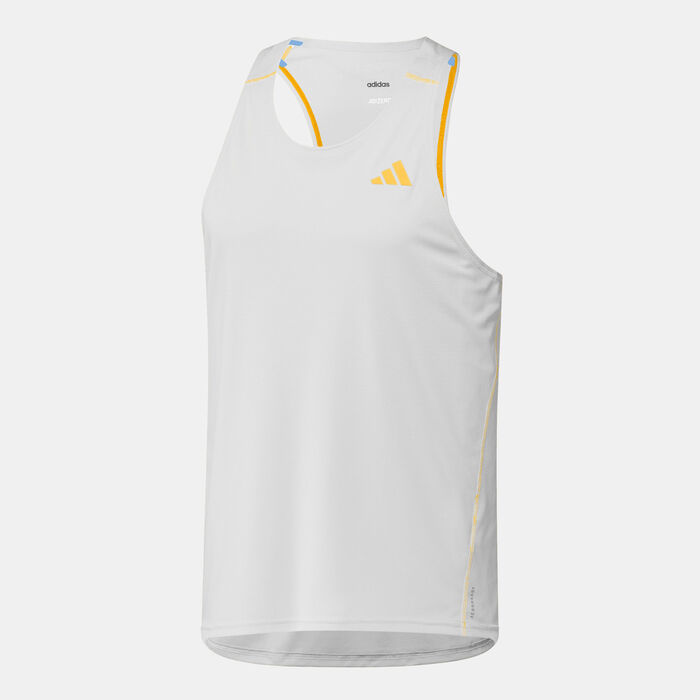 adidas Men's Adizero Running Tank Top White image number 0