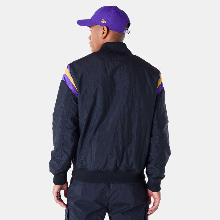 New Era Men's NBA LA Lakers Panel Bomber Jacket Black New Era Men's NBA LA Lakers Panel Bomber Jacket Black image number 1