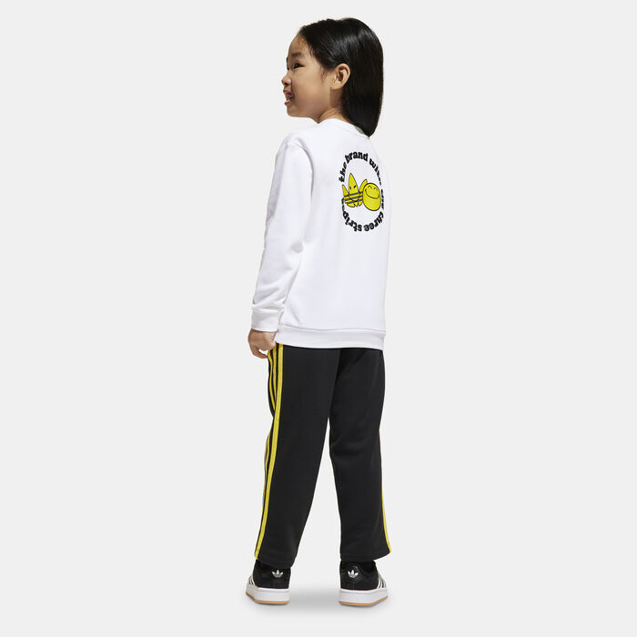 adidas Originals Kids' x Smiley World Sweatshirt and Pants Set White image number 1