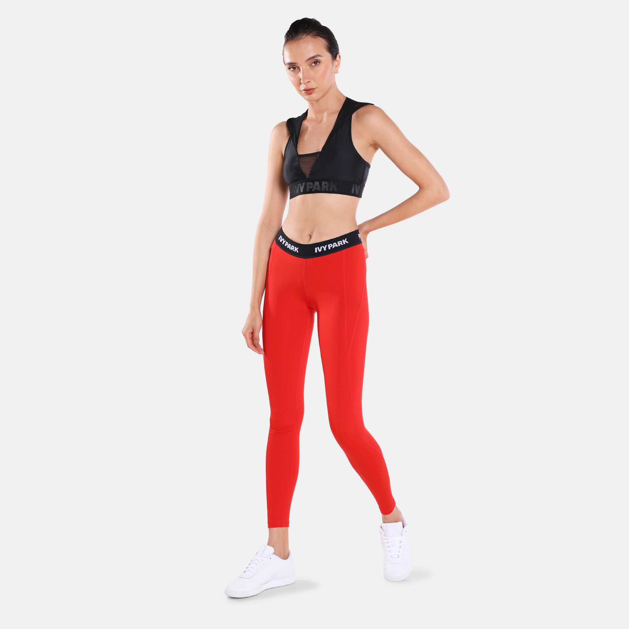 Ivy Park Women s I Low Rise Logo Leggings Red in KSA SSS