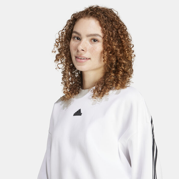 adidas Women's Future Icons 3-Stripes Sweatshirt White adidas Women's Future Icons 3-Stripes Sweatshirt White image number 3
