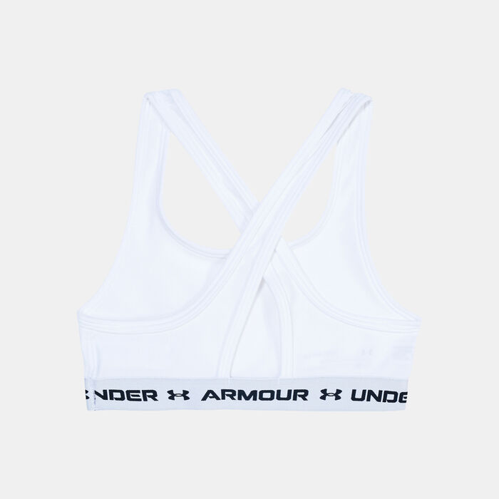 Under Armour Kids' UA Crossback Training Sports Bra White Under Armour Kids' UA Crossback Training Sports Bra White image number 1