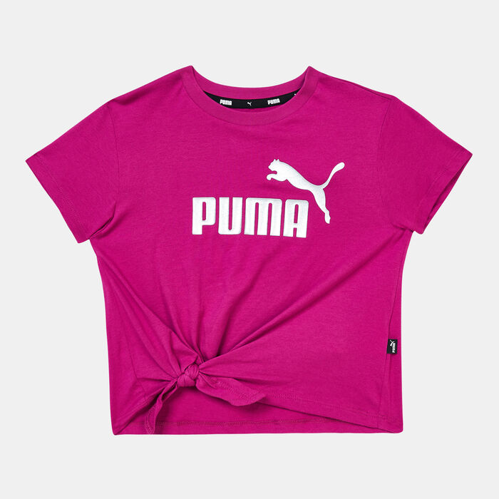 Buy PUMA Kids' ESS+ Logo Knotted T-Shirt Pink in KSA -SSS