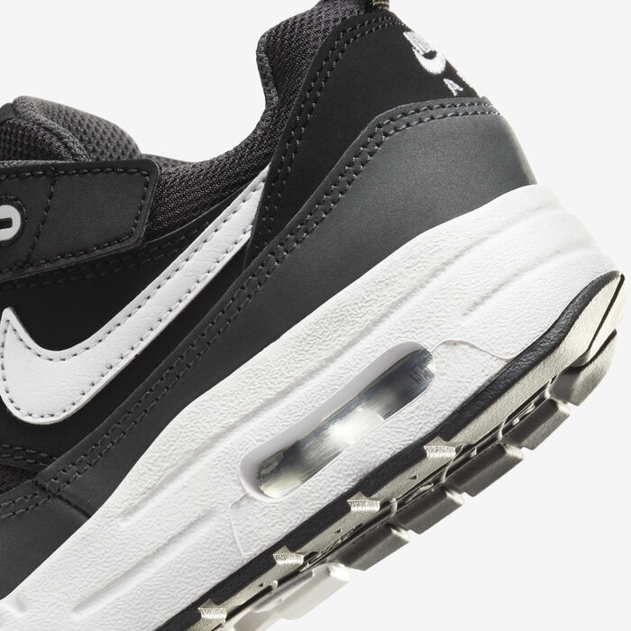 Nike Kids' Air Max 1 EasyOn Shoes Black Nike Kids' Air Max 1 EasyOn Shoes Black image number 7