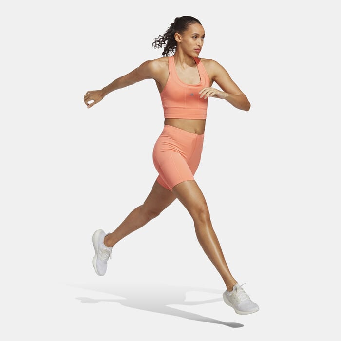 adidas Women's FastImpact HEAT.RDY Running Bike Shorts Orange adidas Women's FastImpact HEAT.RDY Running Bike Shorts Orange image number 2