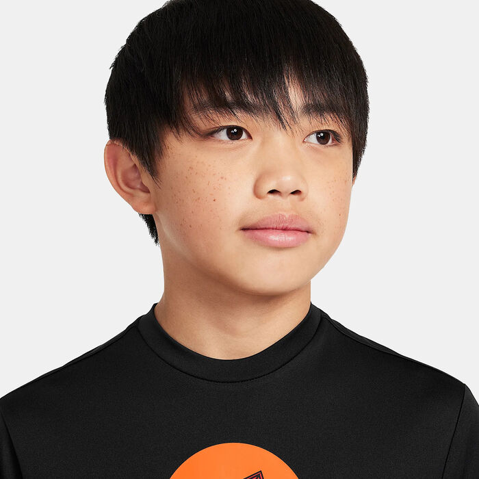 Nike Swim Kids' Logo Hydroguard Swimming T-Shirt Black image number 3