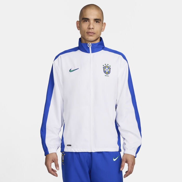 Nike Men's Brazil 1998 Reissue Football Replica Tracksuit Jacket White Nike Men's Brazil 1998 Reissue Football Replica Tracksuit Jacket White image number 0