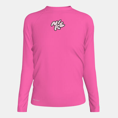 Nike Swim Kids' Logo Hydroguard Swimming T-Shirt Pink Nike Swim Kids' Logo Hydroguard Swimming T-Shirt Pink