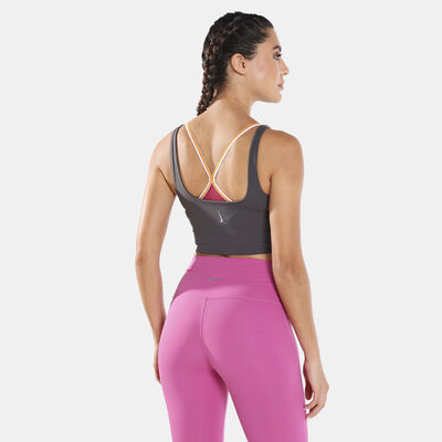 Nike Women's Yoga Luxe Infinalon Crop Top Grey