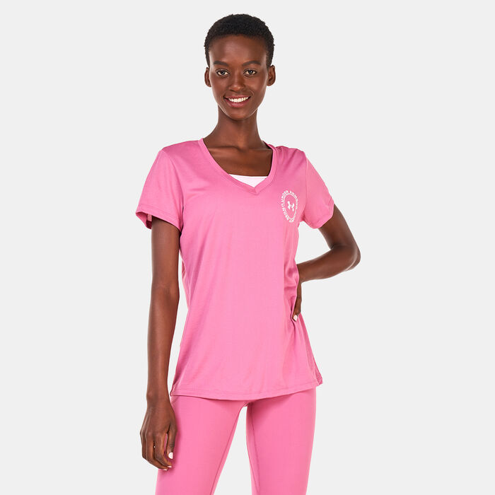 Under Armour Women's UA Tech™ Crest T-Shirt Pink image number 0