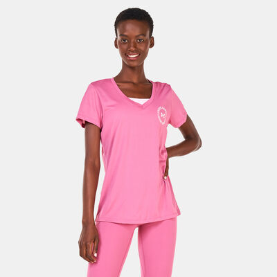 Under Armour Women's UA Tech™ Crest T-Shirt Pink Under Armour Women's UA Tech™ Crest T-Shirt Pink