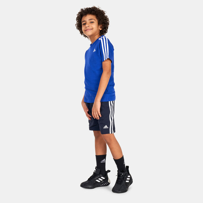 adidas Kids' Essentials 3-Stripes Shorts Blue image number 2
