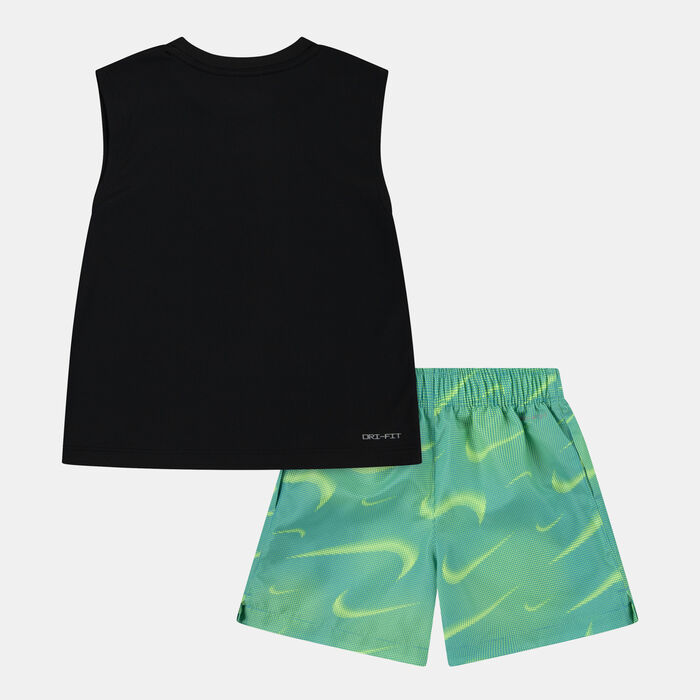 Nike Kids' Rhymthm Printed T-Shirt and Shorts Set Green Nike Kids' Rhymthm Printed T-Shirt and Shorts Set Green image number 1
