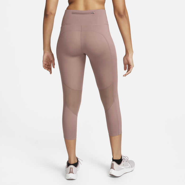 Nike Women's Fast Mid-Rise Crop Running Leggings Pink Nike Women's Fast Mid-Rise Crop Running Leggings Pink image number 1