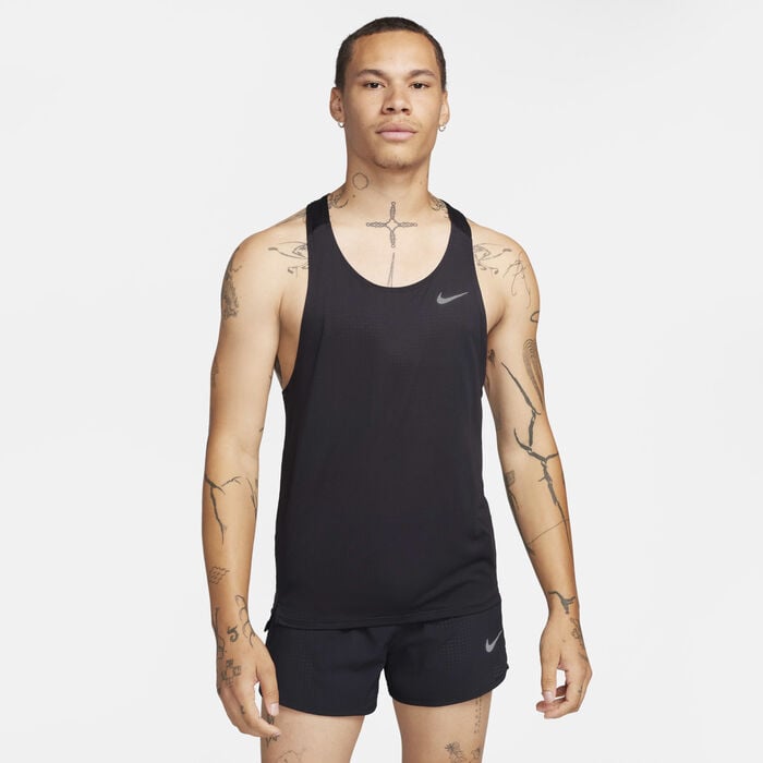 Nike Men's Fast Dri-FIT Running Vest Black Nike Men's Fast Dri-FIT Running Vest Black image number 0