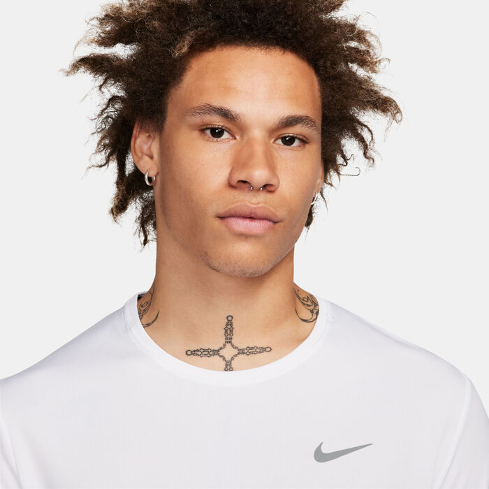 Nike Men's Miler Dri-FIT UV Running Top White Nike Men's Miler Dri-FIT UV Running Top White image number 3