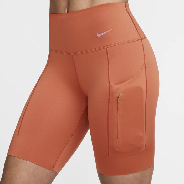 Nike Women's Go Firm-Support Mid-Rise Biker Shorts Peach image number 8