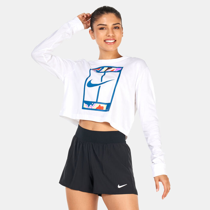 Nike Women's Dri-FIT Court Slam Crop Top White Nike Women's Dri-FIT Court Slam Crop Top White image number 0