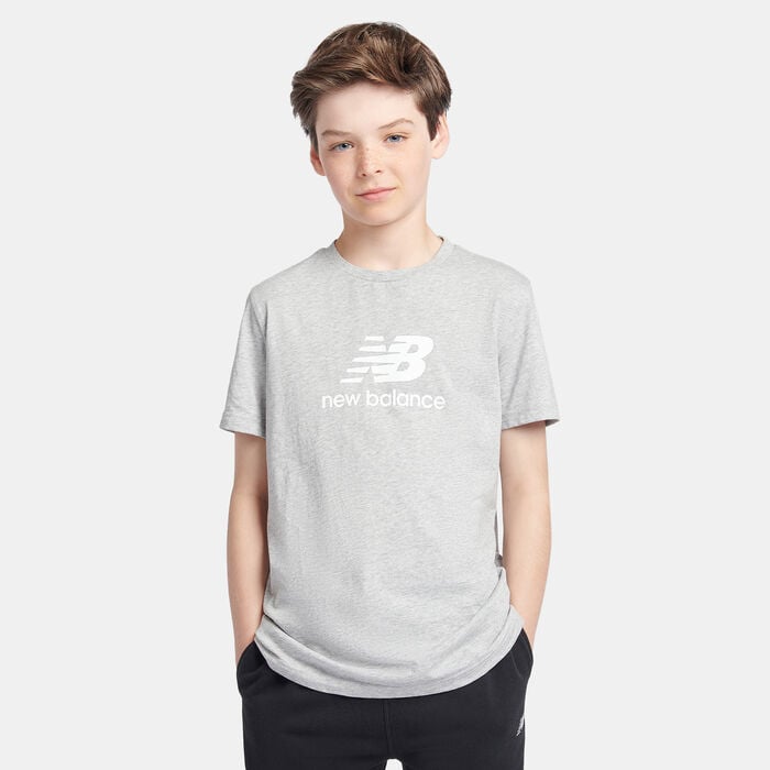 New Balance Kids' Jersey Stacked Logo T-Shirt Grey New Balance Kids' Jersey Stacked Logo T-Shirt Grey image number 0