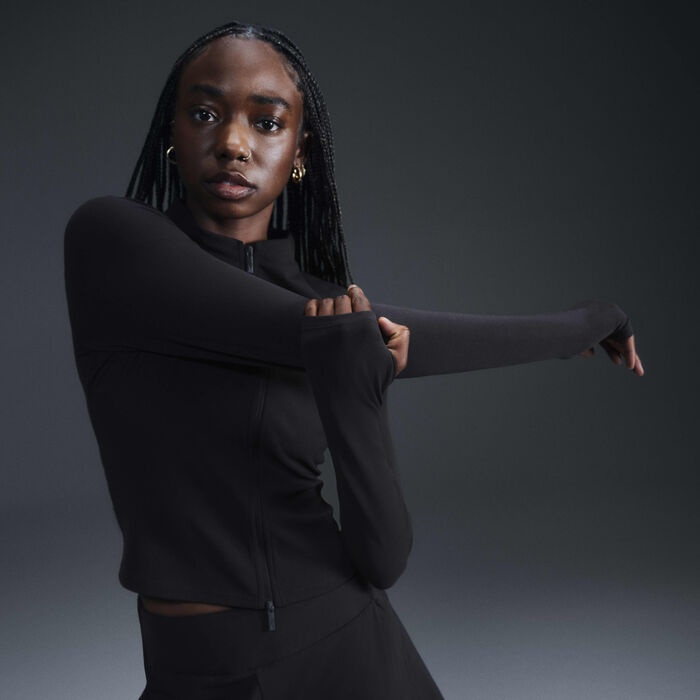 Nike Women's Zenvy Dri-FIT Full-Zip Yoga Top Black Nike Women's Zenvy Dri-FIT Full-Zip Yoga Top Black image number 0