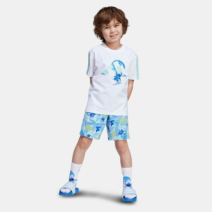 adidas Kids' Disney Lilo & Stitch T-Shirt and Shorts Set White adidas Kids' Disney Lilo & Stitch T-Shirt and Shorts Set White image number 0