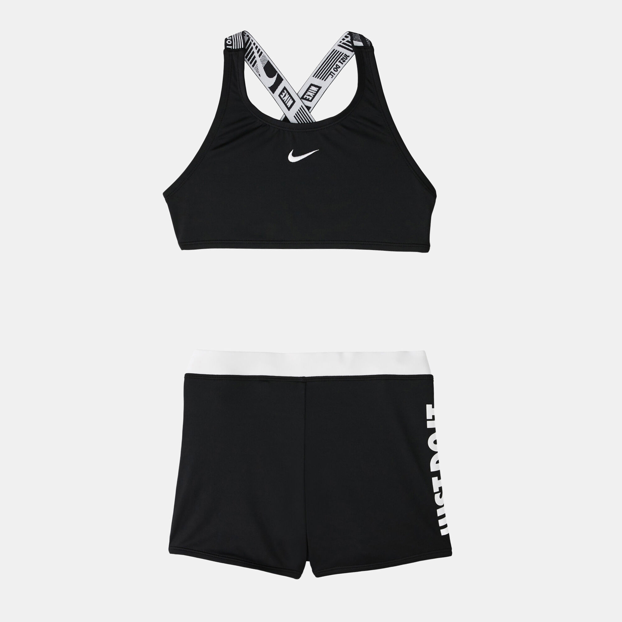 Kids Just Do It Crossback Sport Bikini and Shorts Set Black Nike Swim in KSA SSS
