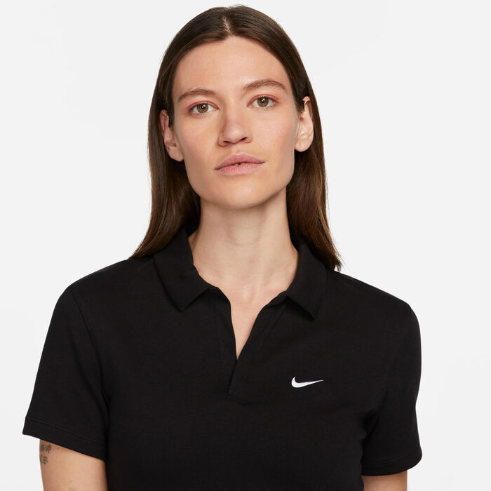 Nike Women's Sportswear Essential Polo Shirt Black Nike Women's Sportswear Essential Polo Shirt Black image number 3