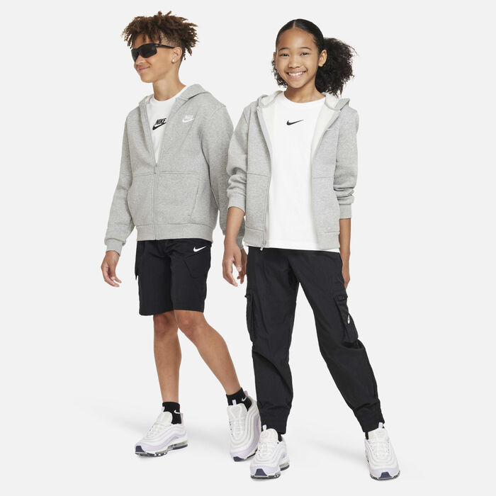 Nike Kids' Sportswear Club Fleece Full-Zip Hoodie Grey image number 4