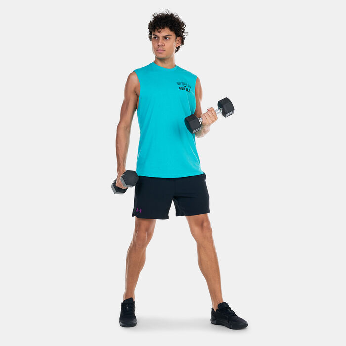 Under Armour Men's Project Rock Show Me Sweat Training Tank Top Green Under Armour Men's Project Rock Show Me Sweat Training Tank Top Green image number 2
