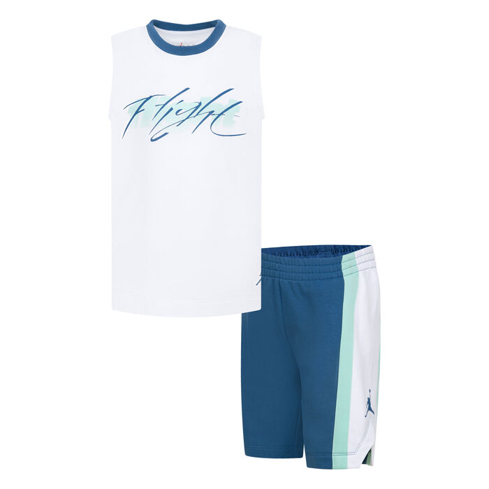 Nike Kids' Double Flight Tank Top And Shorts Set Blue Nike Kids' Double Flight Tank Top And Shorts Set Blue image number 0