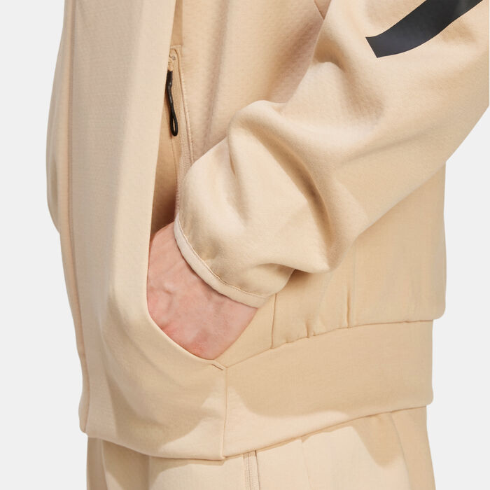 adidas Men's Z.N.E. Full-Zip Hoodie Beige image number 3