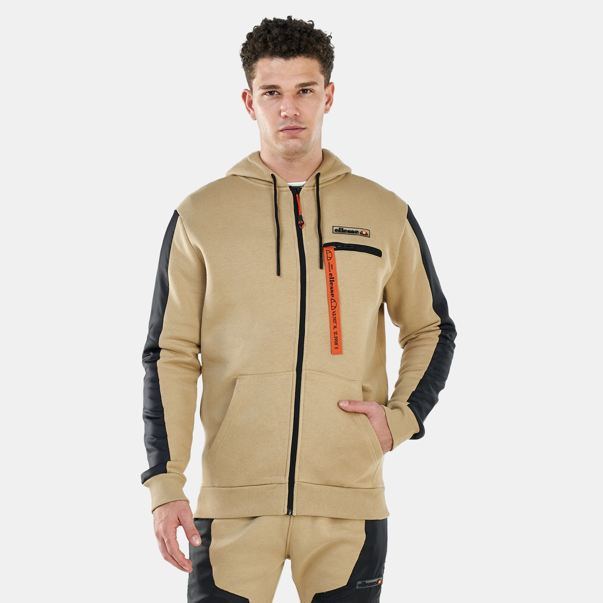 Ellesse tape fleece hotsell full zip hoodie