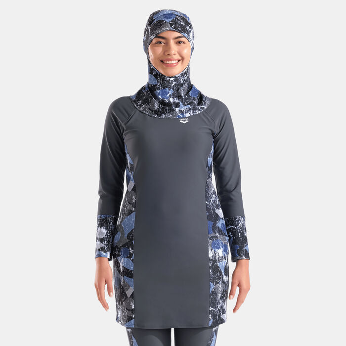 Arena Women's Modesty Allover Print Swimming Hijab Multi-Color Arena Women's Modesty Allover Print Swimming Hijab Multi-Color image number 0
