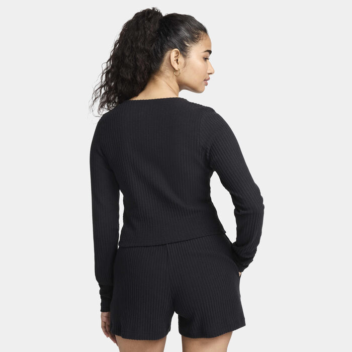 Nike Women's Sportswear Chill Full-Zip Cardigan Black image number 1