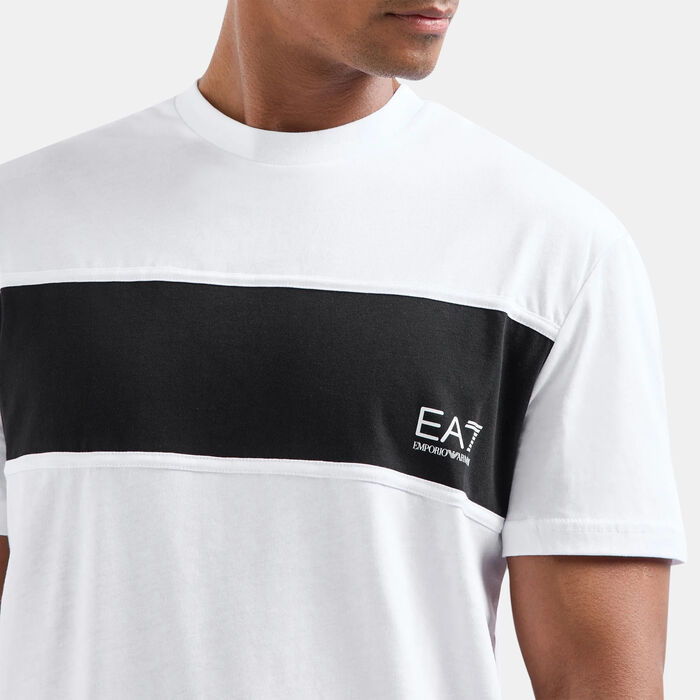 EA7 Emporio Armani Men's Block Print T-Shirt White image number 3