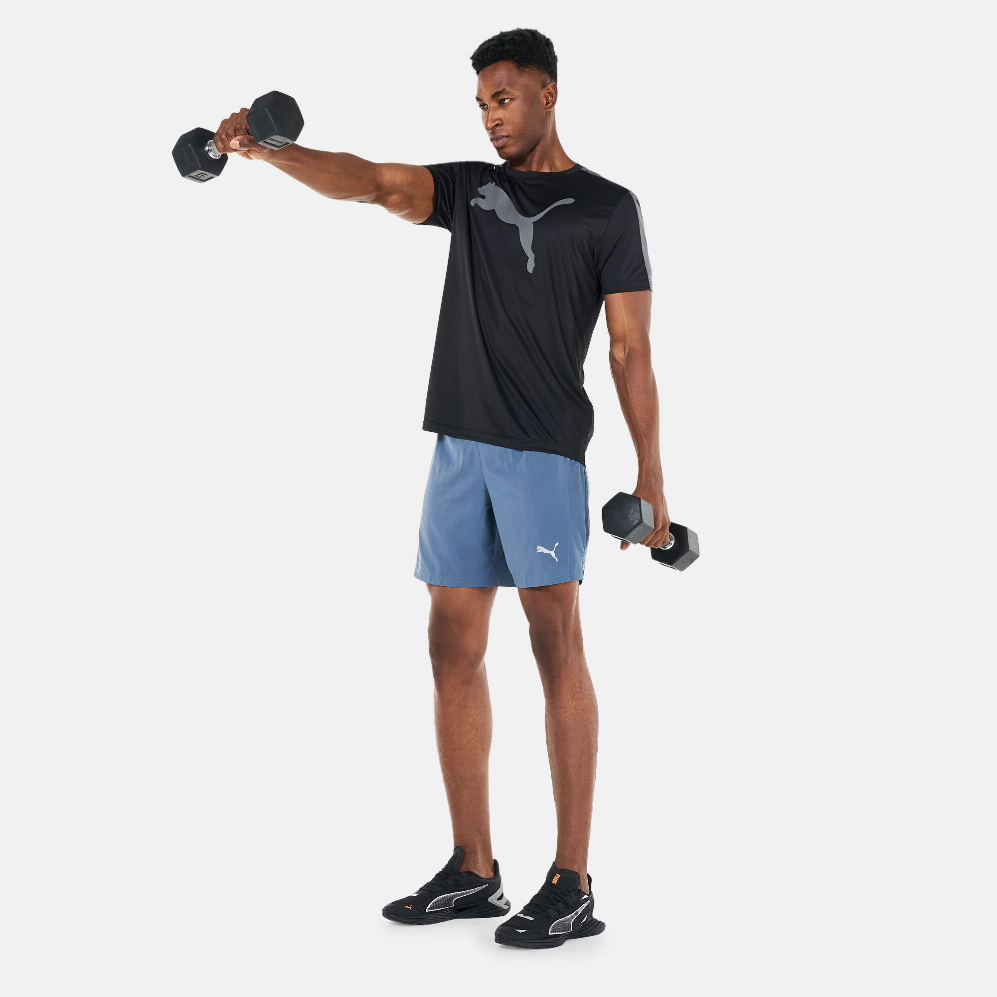 Buy PUMA Men s Fit Commercial Logo Training T Shirt Black in KSA SSS