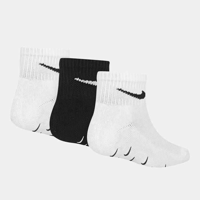 Nike Kids' Gripper Ankle Socks (3 Pair) Black Nike Kids' Gripper Ankle Socks (3 Pair) Black image number 1