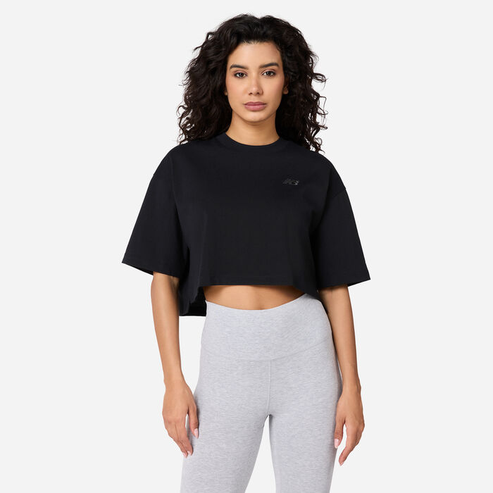 New Balance Women's Logo Jersey T-Shirt Black New Balance Women's Logo Jersey T-Shirt Black image number 0