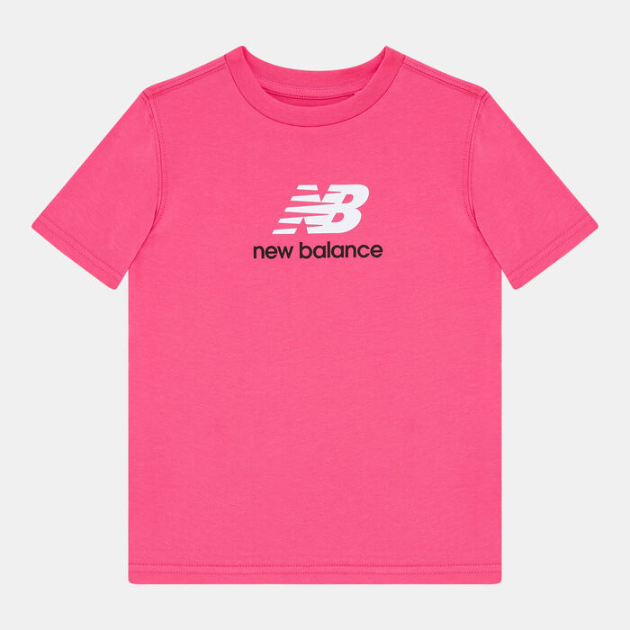 New Balance Kids' Jersey Stacked Logo T-Shirt Pink image number 0