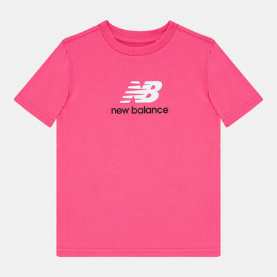 New Balance Kids' Jersey Stacked Logo T-Shirt Pink New Balance Kids' Jersey Stacked Logo T-Shirt Pink