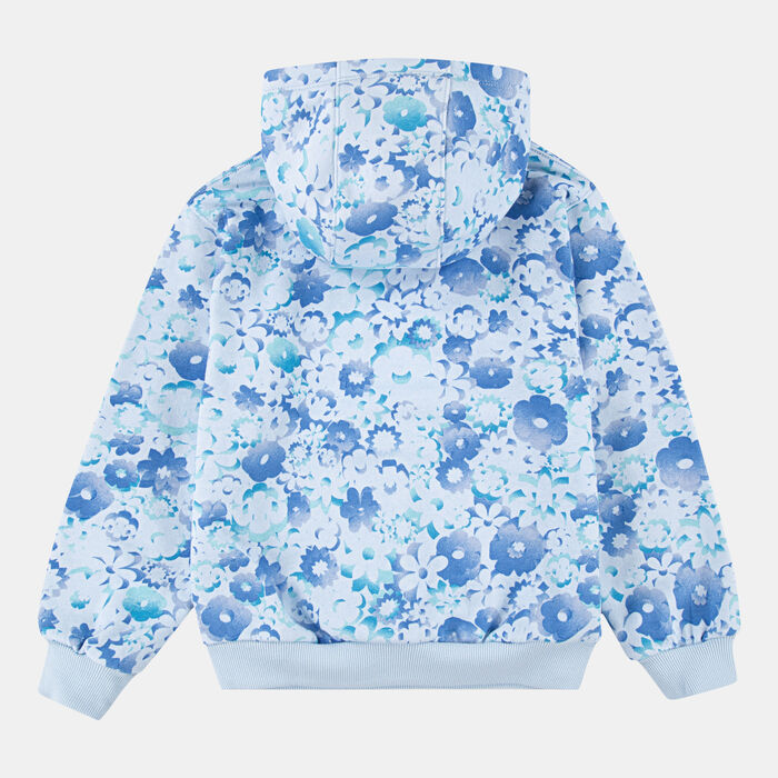 Nike Kids' Flow-Ral Allover Print Hoodie Blue Nike Kids' Flow-Ral Allover Print Hoodie Blue image number 1