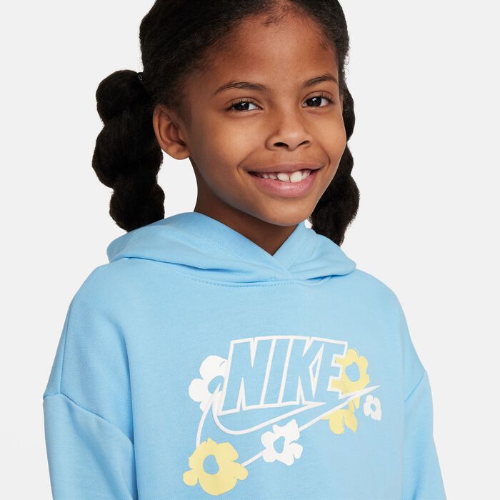 Nike Kids' Floral Hoodie Blue Nike Kids' Floral Hoodie Blue image number 1