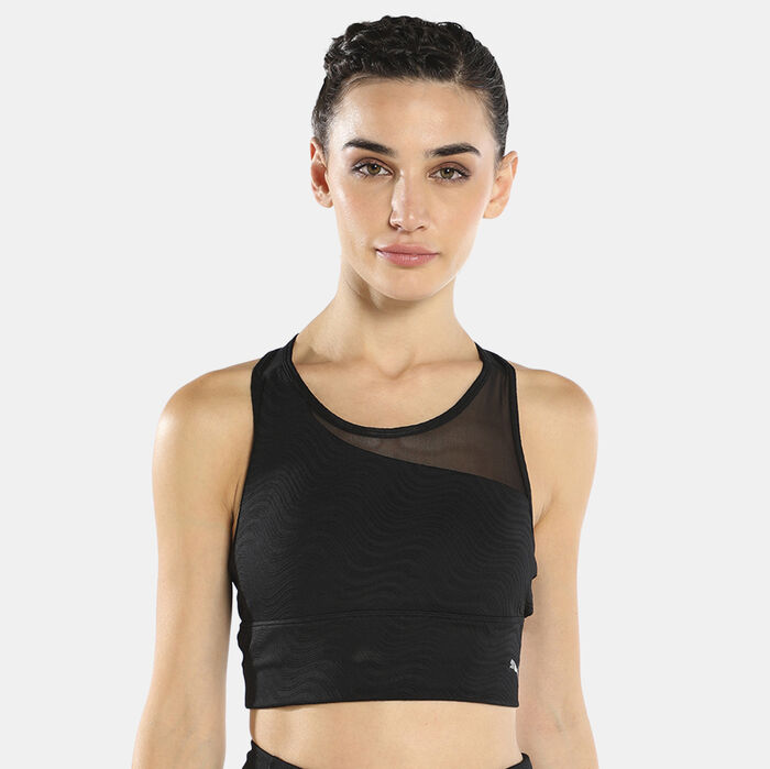 PUMA Women's Mid Impact Flawless Sports Bra Black image number 0