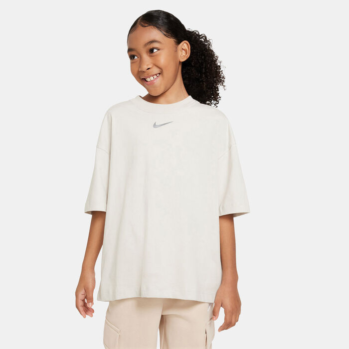 Nike Kids' Sportswear Oversized T-Shirt (Older Kids) Ivory Nike Kids' Sportswear Oversized T-Shirt (Older Kids) Ivory image number 0