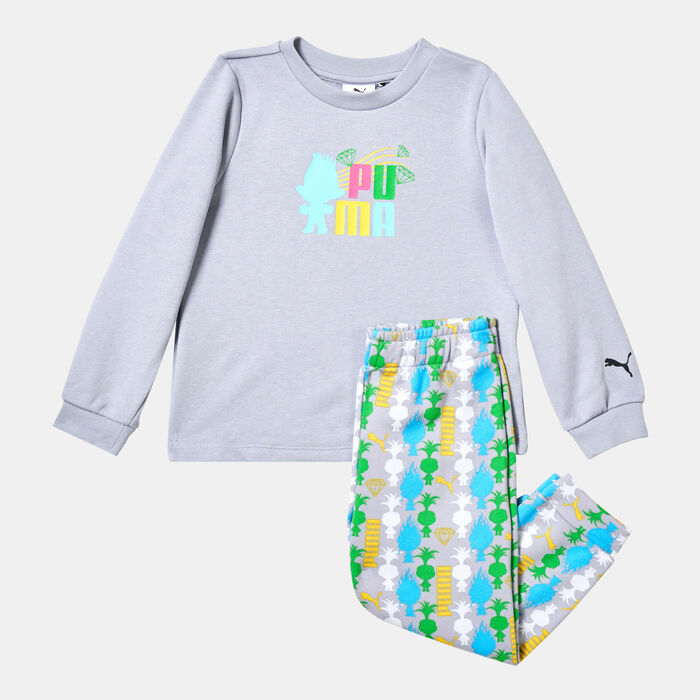 PUMA Kids' x Trolls Minicat Sweatshirt and Sweatpants Set Grey PUMA Kids' x Trolls Minicat Sweatshirt and Sweatpants Set Grey image number 0
