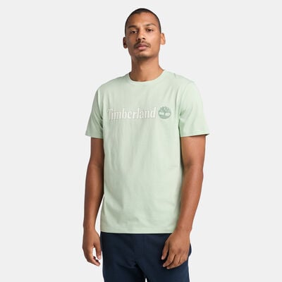 Timberland Men's Linear Logo T-Shirt Green Timberland Men's Linear Logo T-Shirt Green
