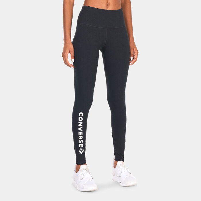 Converse Women's Wordmark Leggings Black Converse Women's Wordmark Leggings Black image number 0