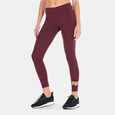PUMA Women's Essentials+ Metallic Leggings Red