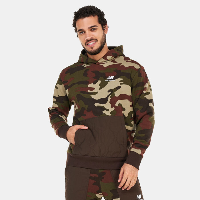 New Balance Men's Athletics Camo Fleece Hoodie Brown image number 0